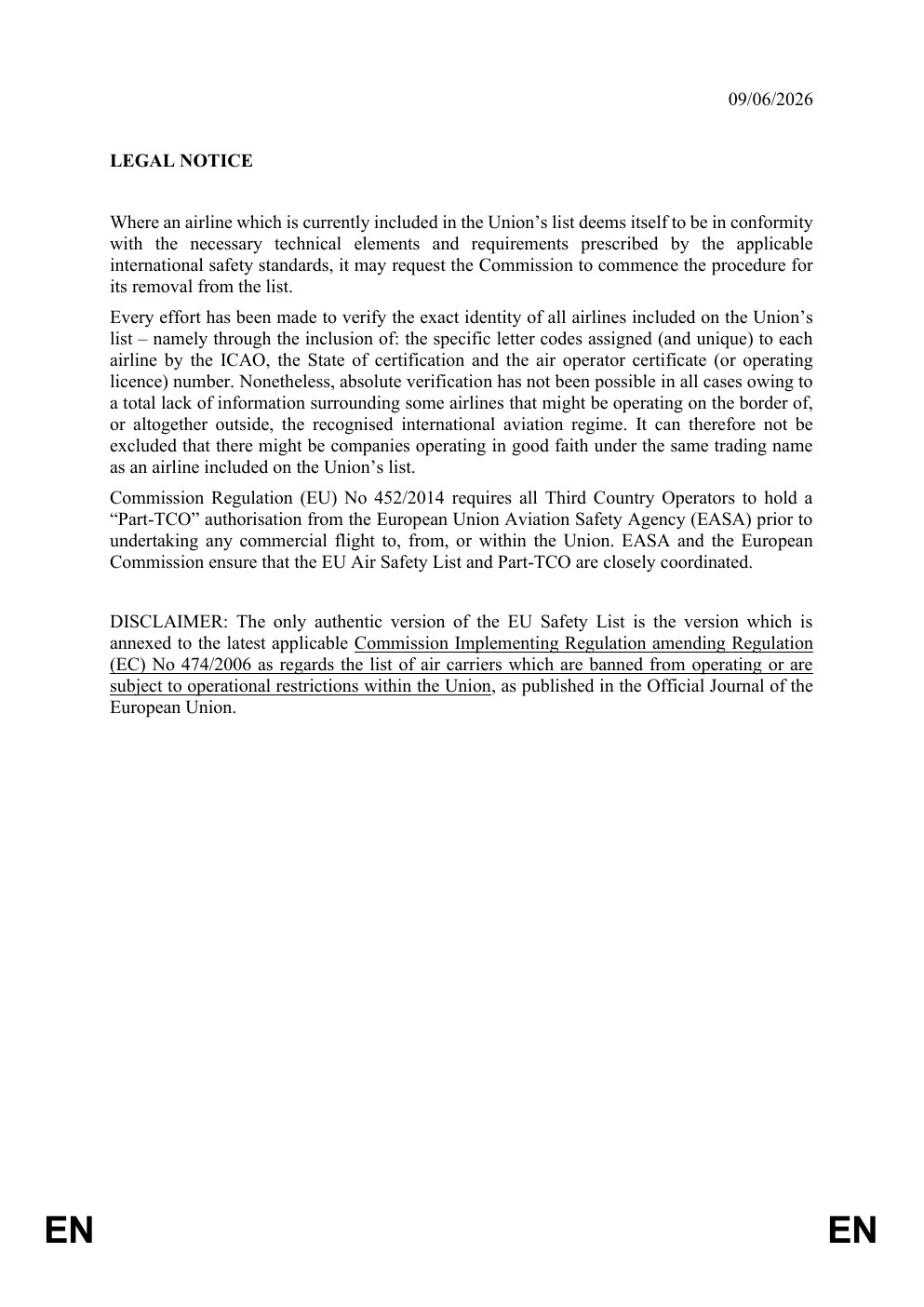 EU Air Safety List – Seite 1